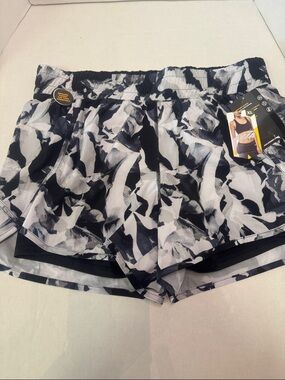Avia Women’s Black & White Printed Athletic Shorts